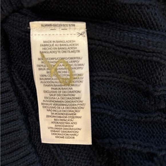 Polo Ralph Lauren Cable Knit Cotton Sweater Vest in Navy Size M. NWT - Picture 9 of 11